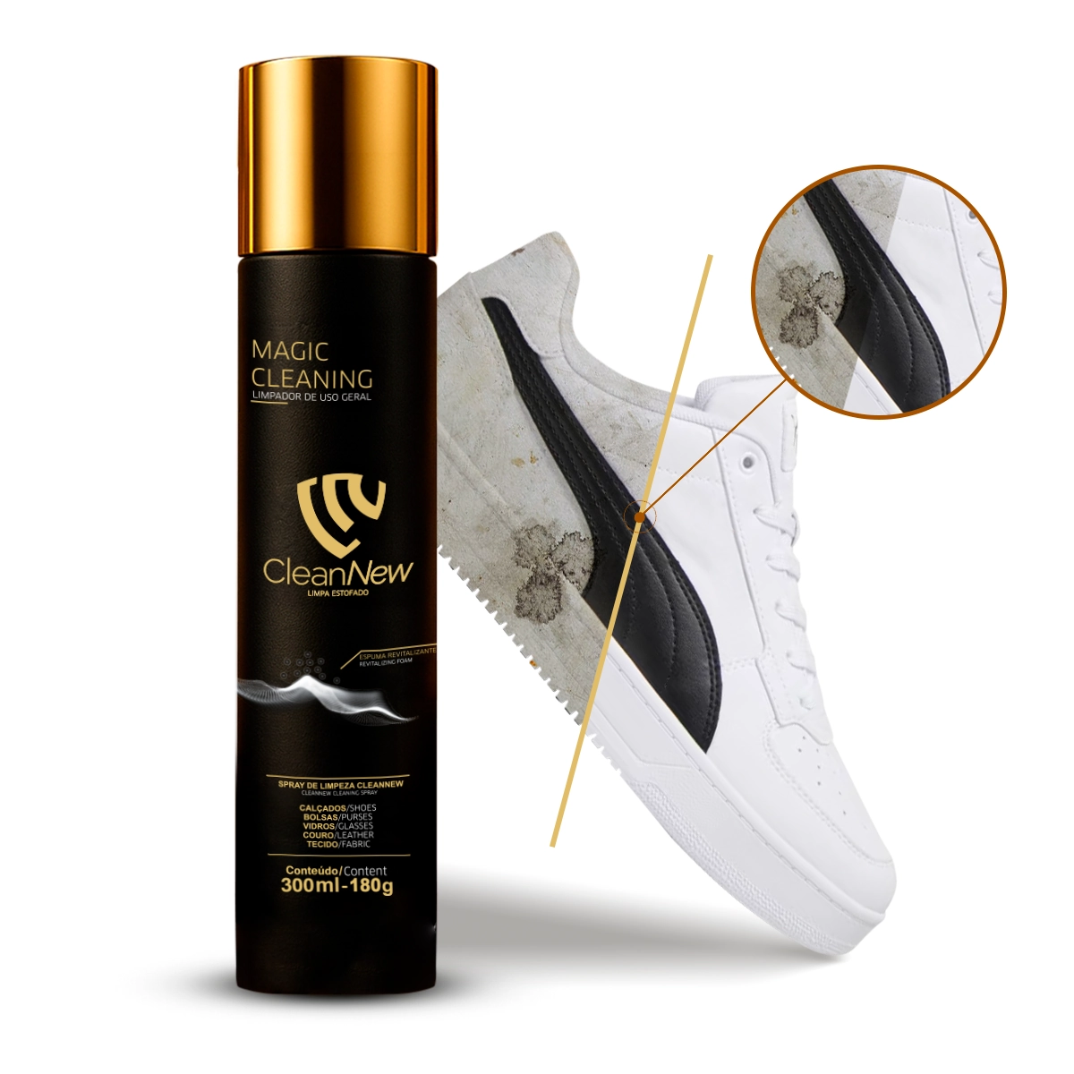 Espuma Magica de Limpeza para Sapatos Bolsas Tecidos Magic CleanNew