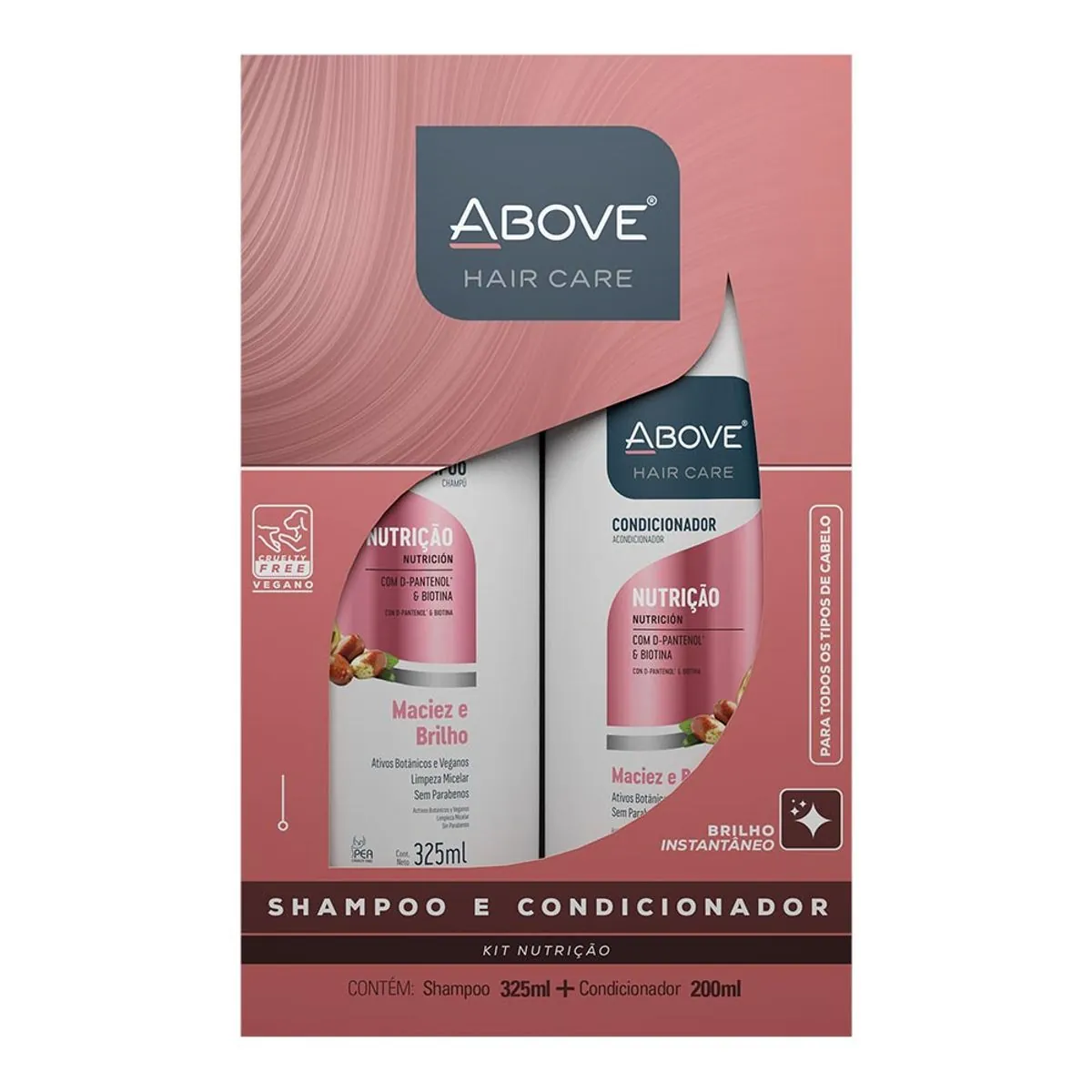 Kit Shampoo e Condicionador ABOVE Nutrição 325/325ml