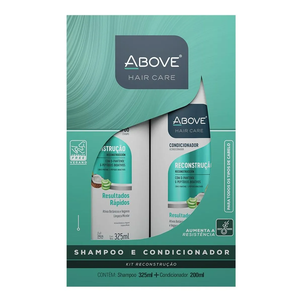 Kit Sampoo e Condicionador ABOVE Reconstrutor 325/325ml