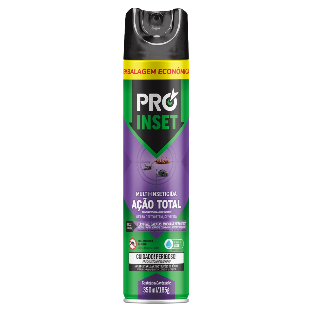 Multi Inseticida Aerossol Ação Total Base água Proinset Frasco 350ml Spray Embalagem Econômica