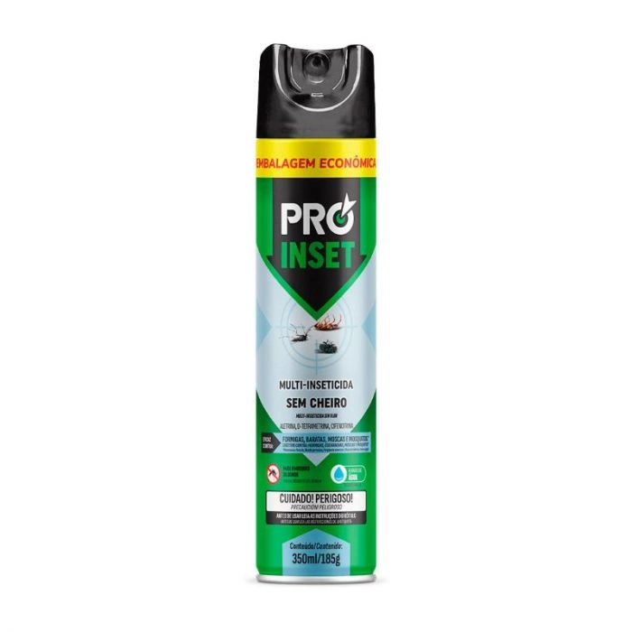Multi Inseticida Aerossol Base água Sem Cheiro Proinset Frasco 350ml Spray Embalagem Econômica