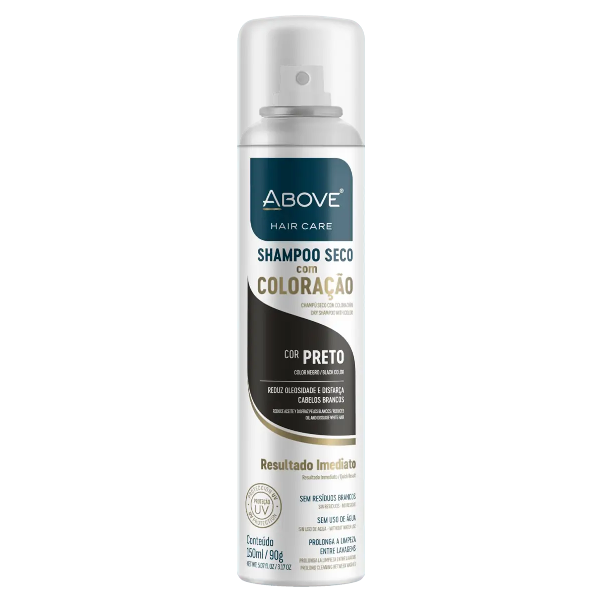 Shampoo A Seco Com Coloração Preto Above Hair Care Frasco 150ml Spray