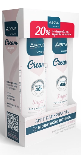 Pack Antitranspirante Aerossol Hidratação Intensa Sugar Above Women Cream 2 Unidades 150ml Cada Spra