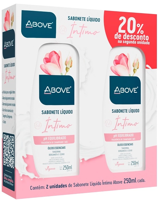 Pack Sabonete Líquido íntimo Champagne E Mel Above 2 Unidades 250ml Cada Grátis 20 De Desconto Na Se