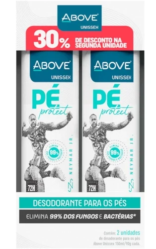 Pack Desodorante Aerossol Para Os Pés Neymar Jr. Unissex Above Pé Protect 2 Unidades 150ml Cada Spra