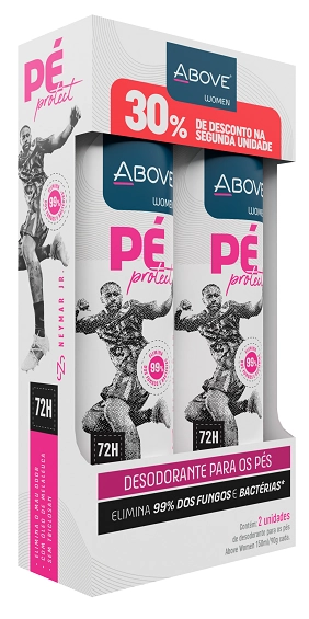 Pack Desodorante Aerossol Para Os Pés Neymar Jr. Above Women Pé Protect 2 Unidades 150ml Cada Spray