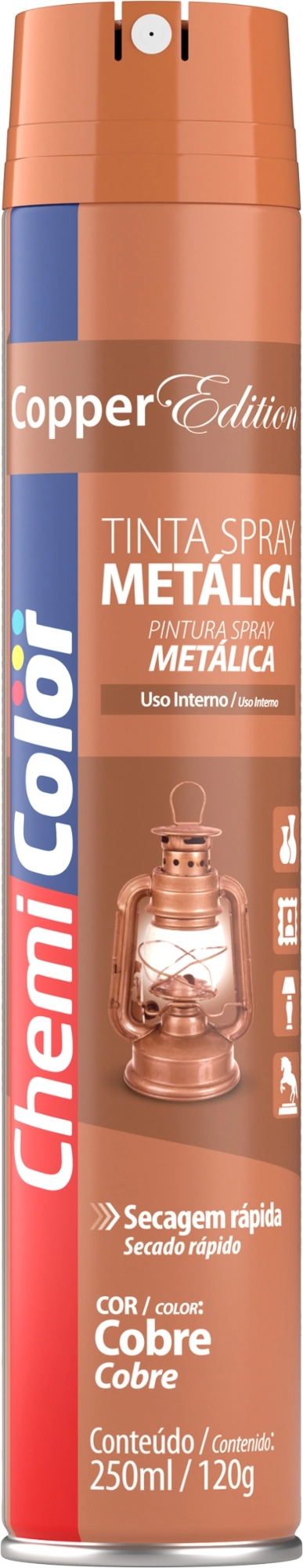 Tinta Chemicolor Metalica Cobre 250ml 680504 Baston