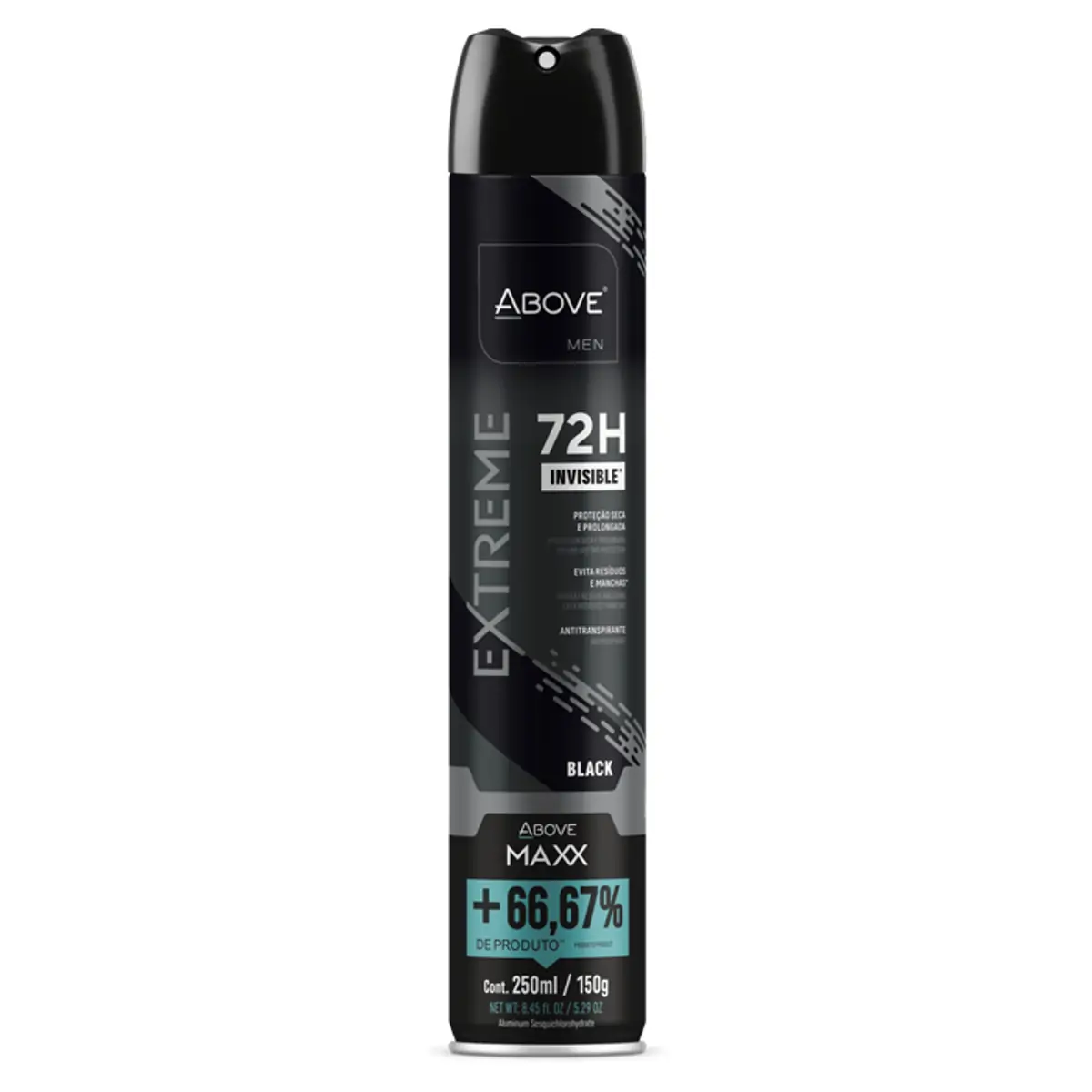 Antitranspirante Aerossol Invisible Black Above Men Extreme Maxx 250ml Spray