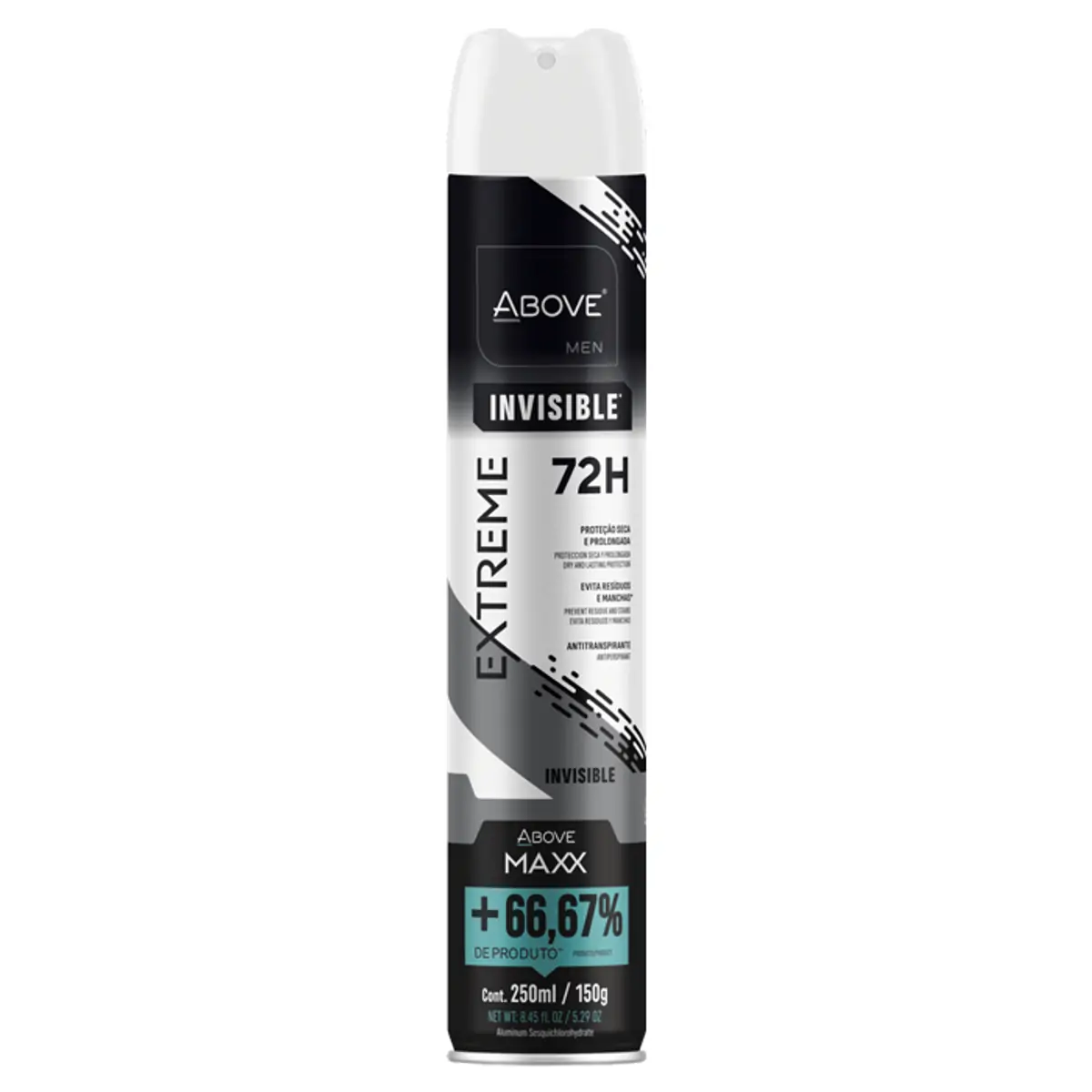 Antitranspirante Aerossol Invisible Above Men Extreme Maxx 250ml Spray