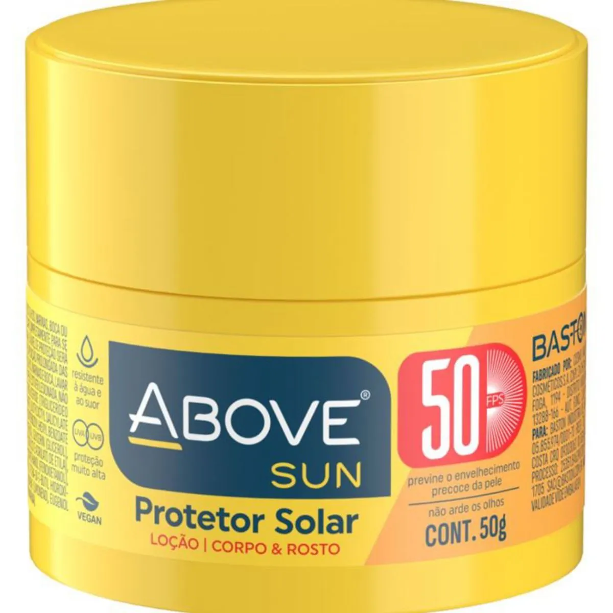 Protetor Solar Corpo Rosto Loção Fps 50 Above Sun Pote 50g