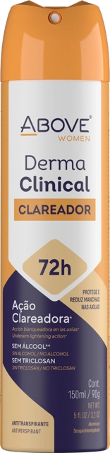 Antitranspirante Aerossol Clareador Above Women Derma Clinical 150ml Spray