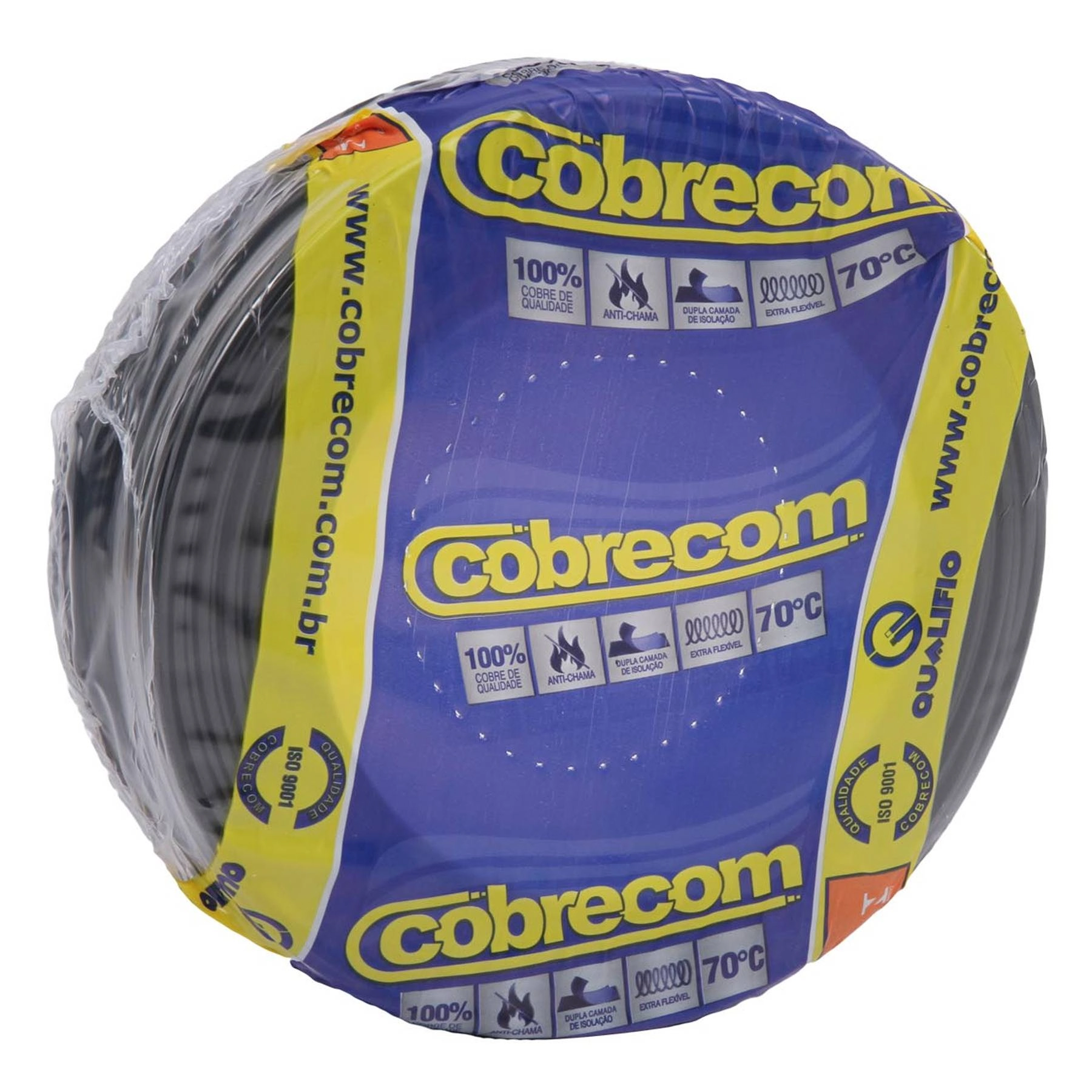 Cabo Flexível 2,5mm 25m Preto 750V Cobrecom