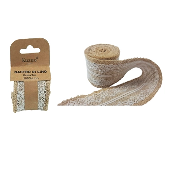 Fita De Juta Kraft C/renda Branca 6cmx2m R.ft 0094