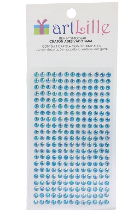 Art Lille St 0005sabaz Chaton Adesivado 5mm Nacarado Azul