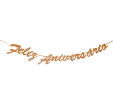 Enf Dec Feliz Aniversario Ouro Ef 0183our Art Lille