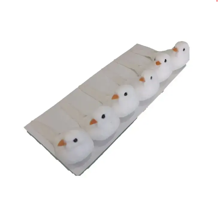 Enfeite Decorativo Mini Passaro Branco C/06