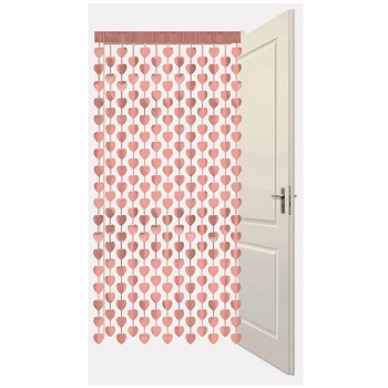 Painel Magico Cortina Pvc Coracao Ouro Ros 1x2m