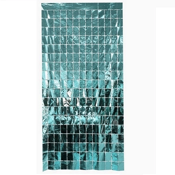 Painel Magico Cortina Pvc Retangulos Azul Cla 1x2m