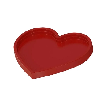 Enfeite Plastico Bandeja Coracao Verm Dc 0166vem
