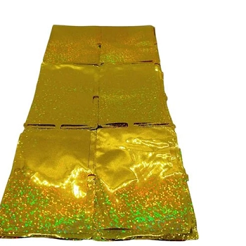 Cortina Horlografica Pvc Retangulos Ouro 1x2m