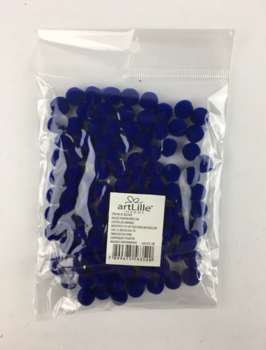 Pompom Azul 1cm 100un Bj 0021azr Art Lille