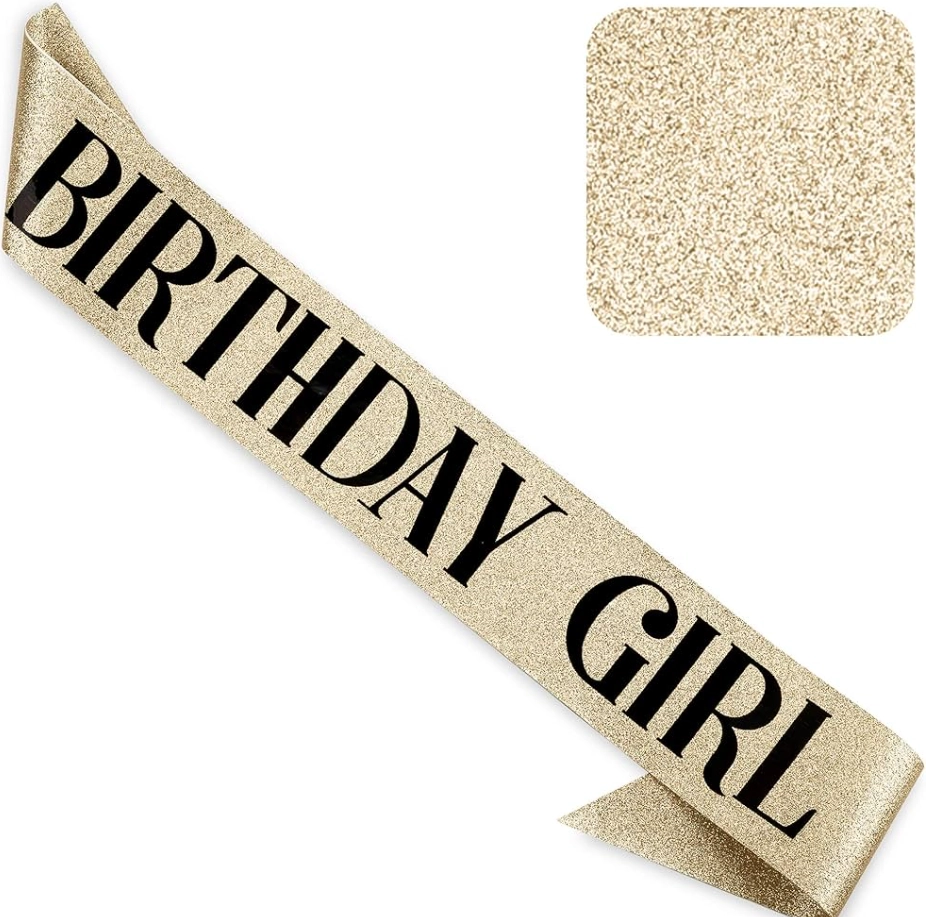 Enfeite Decorativo Faixa Birthday Girl Glitter Unit Ref: Ad 0016our