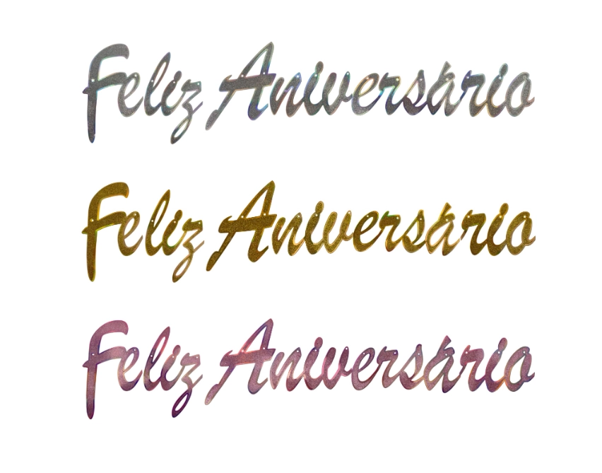 Faixa Feliz Aniversario Dourado Glitter Art Lille