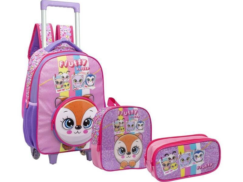 Kit Mochila Infantil Feminina F Uffy Roxa Kit5328 Bf Brasil