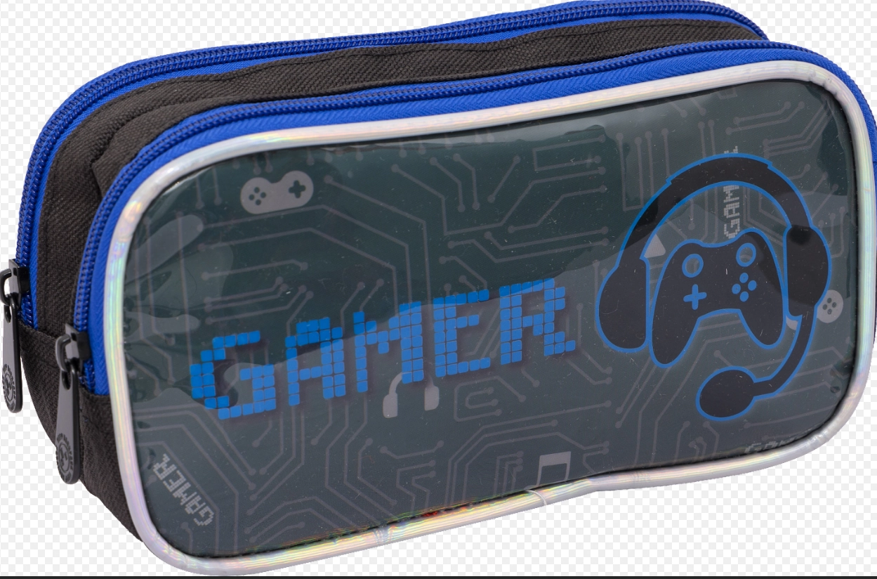 Estojo Infantil Masculino Gamer 2 Zip Preto Mim6340 E Bf Brasil