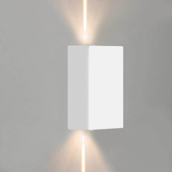Arandela Retangular C/2 Fachos 5w 3000k 150lm Ip65 Branco 10º/10º-rgled