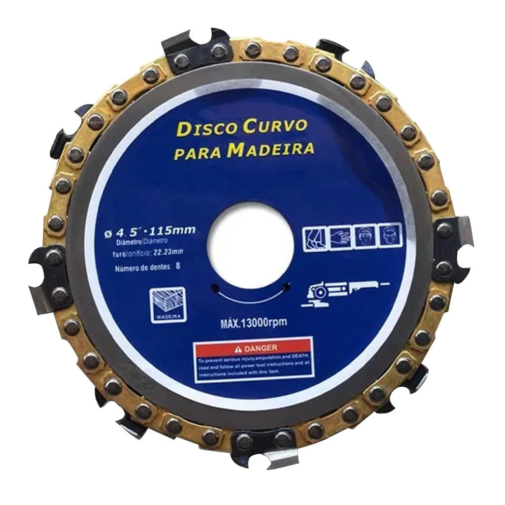 Kit 4 Discos Esmerilhadeira Com Corrente Para Madeira 4,5  115mm