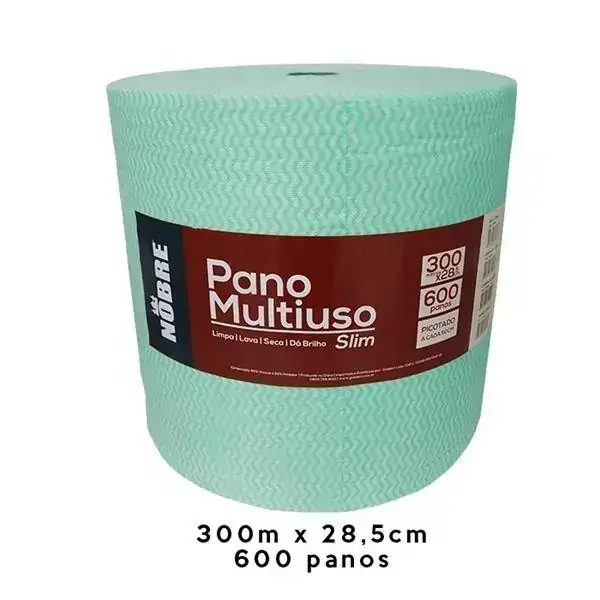 Pano multiuso SLIM 28cm x 300m picotado NOBRE verde