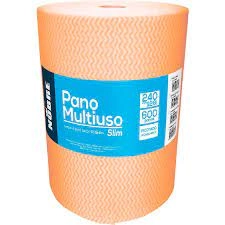 Pano Multiuso Slim 28cm X 240m Picotado - 600 Panos - Laranja - Nobre