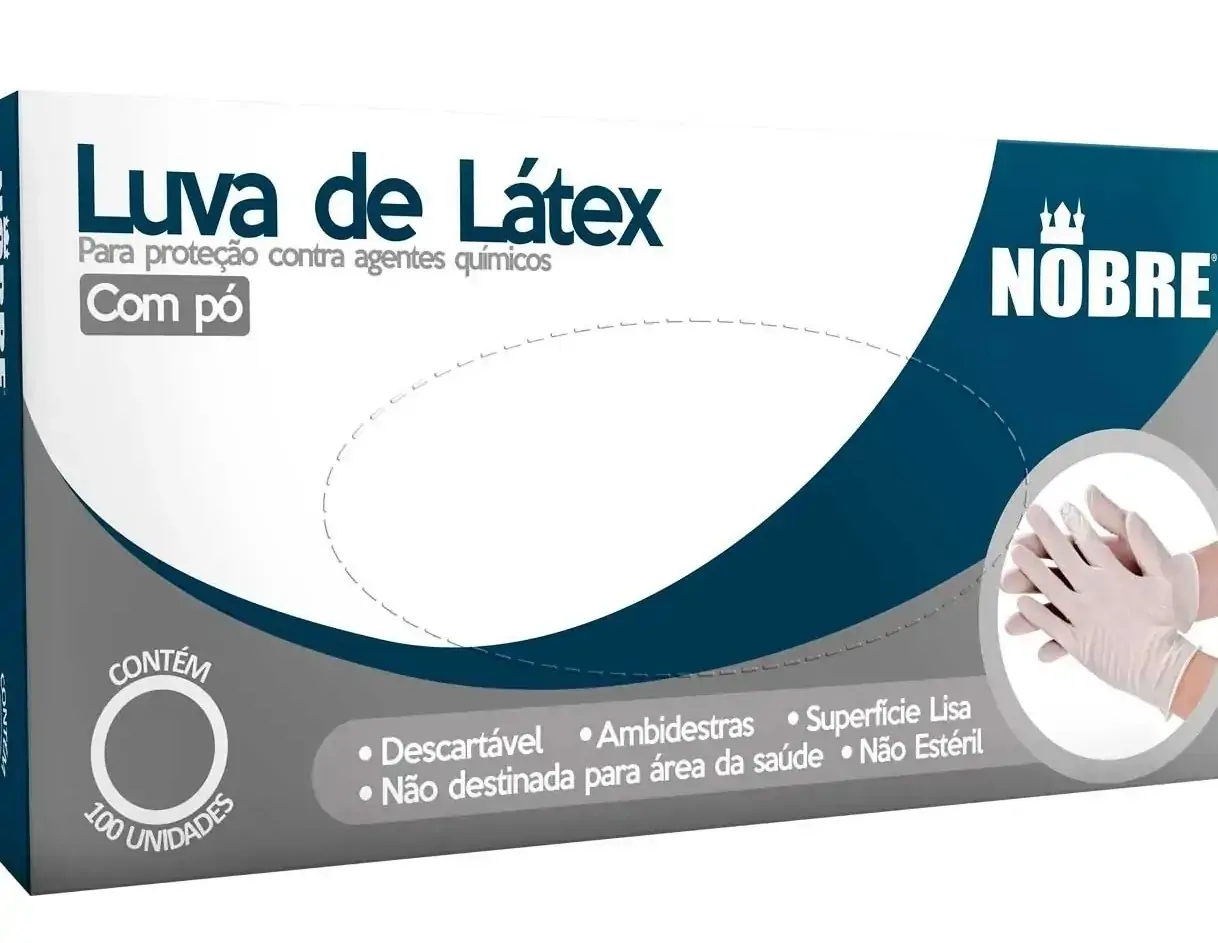 Luvas De Latex Com Po 100 Unidades Tamanho Xp Nobre