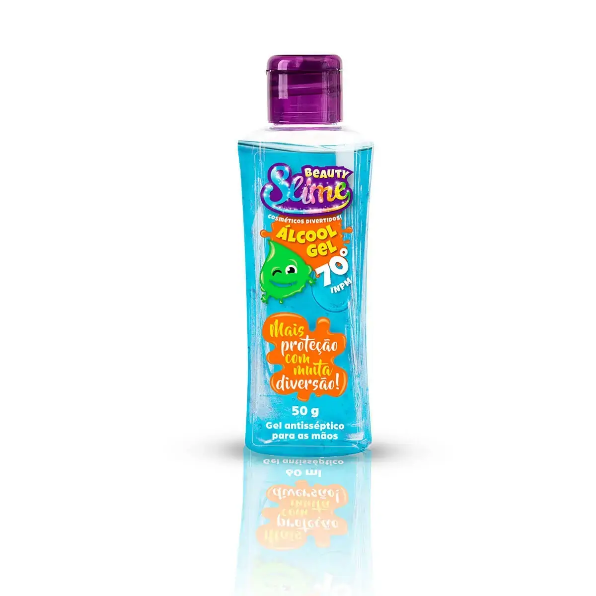 Alcool Gel Beauty Slime 70 60ml Azul