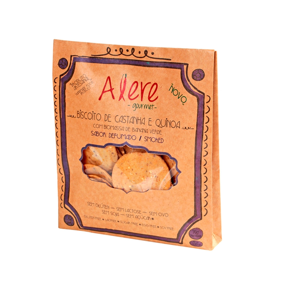 BISCOITO ALERE CASTANHA E QUINOA DEFUMADO 70G