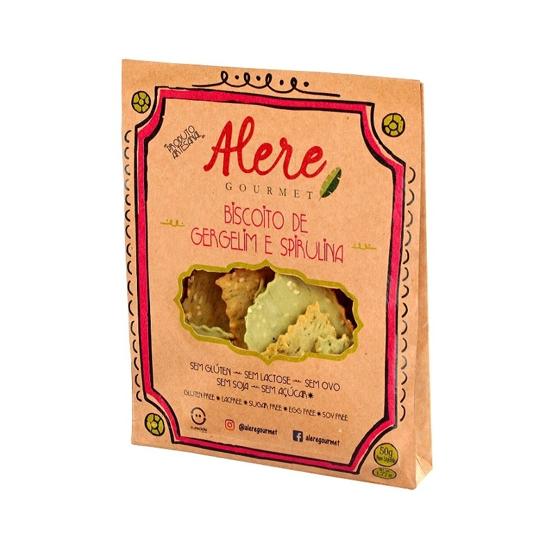 BISCOITO ALERE GERGELIM E SPIRULINA 50G