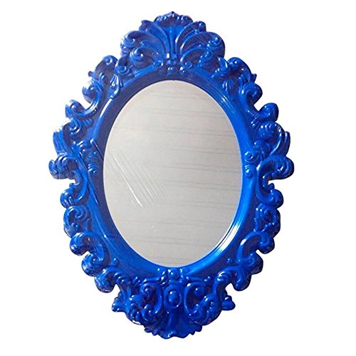 Espelho Metrop.plastico Oval Big Princess Azul Gd