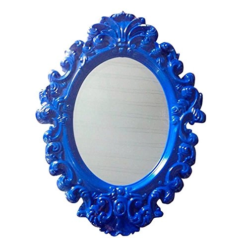 Espelho Metrop.plastico Oval Big Princess Azul Pequeno