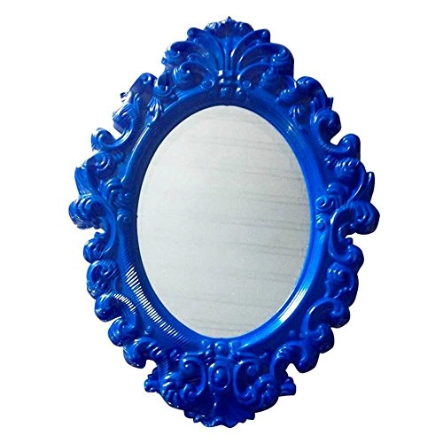 Espelho Metrop.plastico Oval Big Princess Azul Md