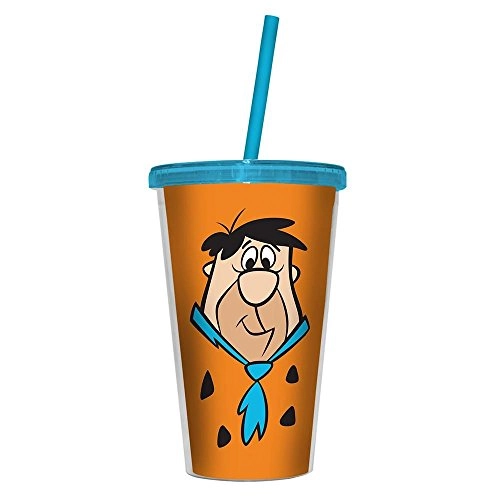 Copo Plastico Urban C/tampa/canudo Flinstones Fred