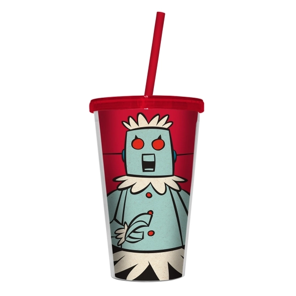 Copo Plastico Urban C/tampa/canudo Jetsons Rose