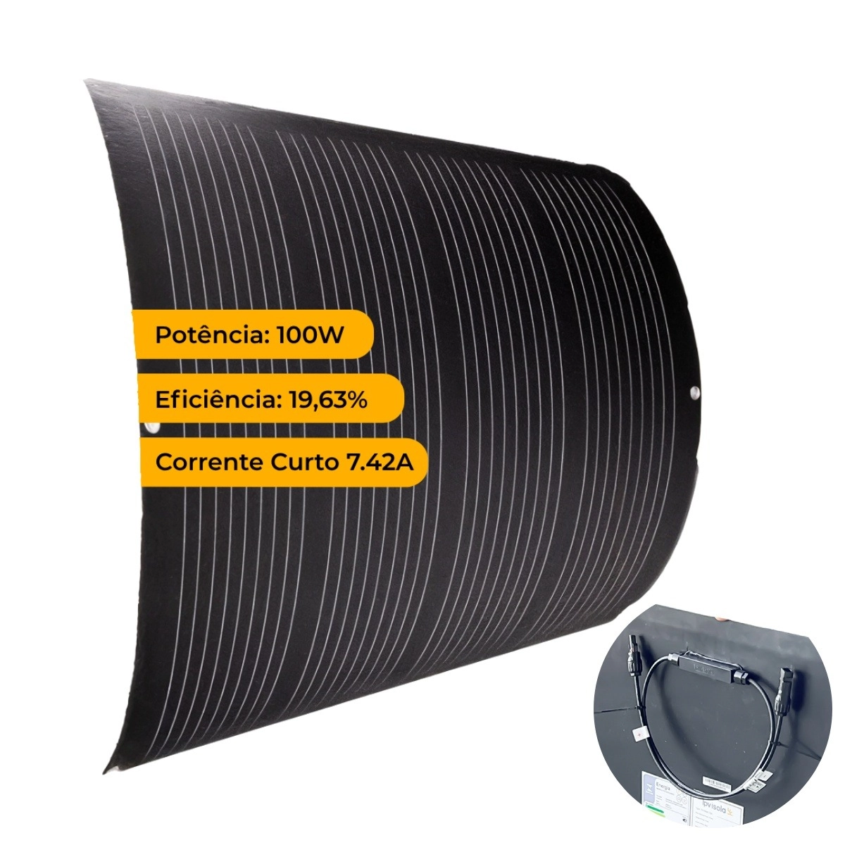 Painel Modulo Placa Solar Flexivel Isola 100w Yh100w-12m 24 Cells Mono