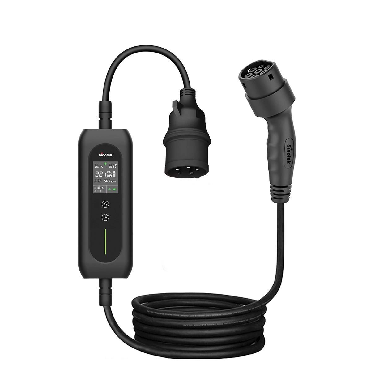 Carregador Carro Elétrico Turbo 7kw Sinotek M2-7-5000 7kw Cabo 5m Plug T2 220v