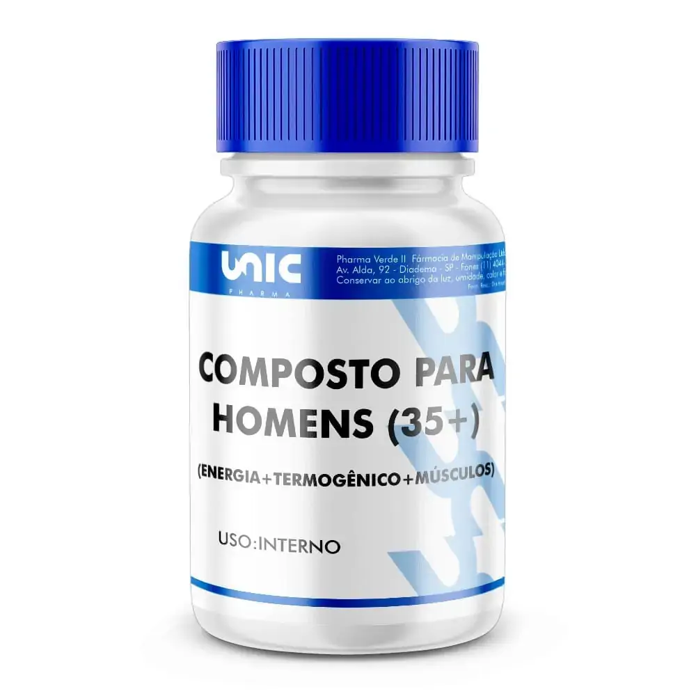 Composto para Homens 35 + (Energia + Termogênico + Massa Muscular) - 30 cáps