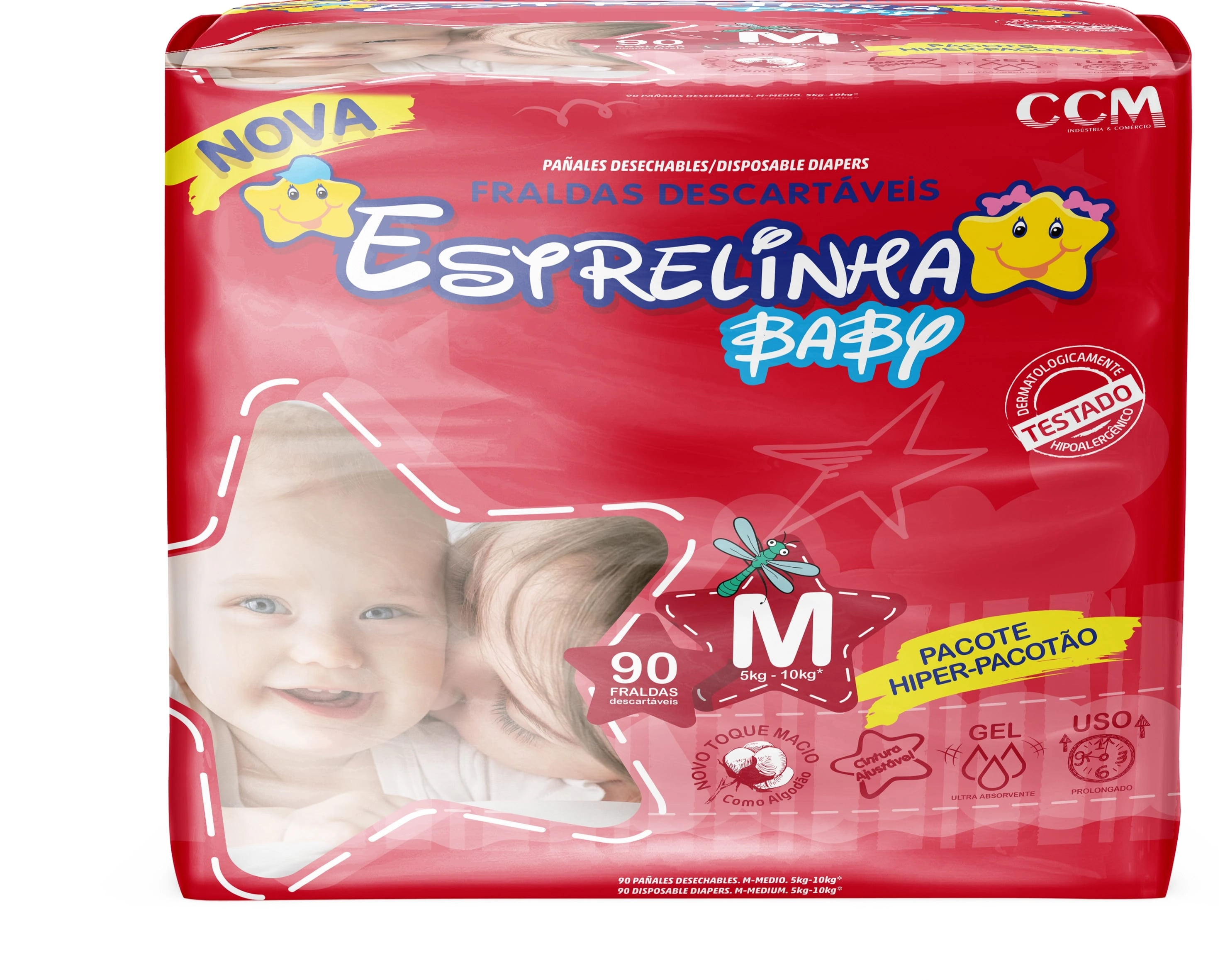 Fralda Estrelinha Baby H.pacot.md.90