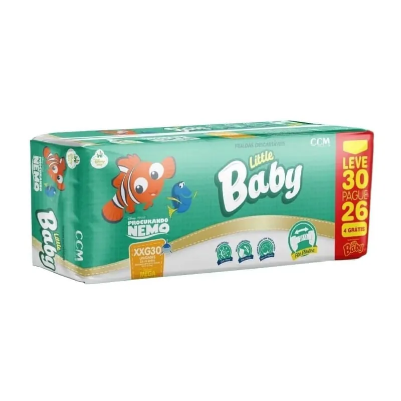 Fralda Little Baby Procurando Nemo Tam. Xxg Pacote Com 30 Unidades
