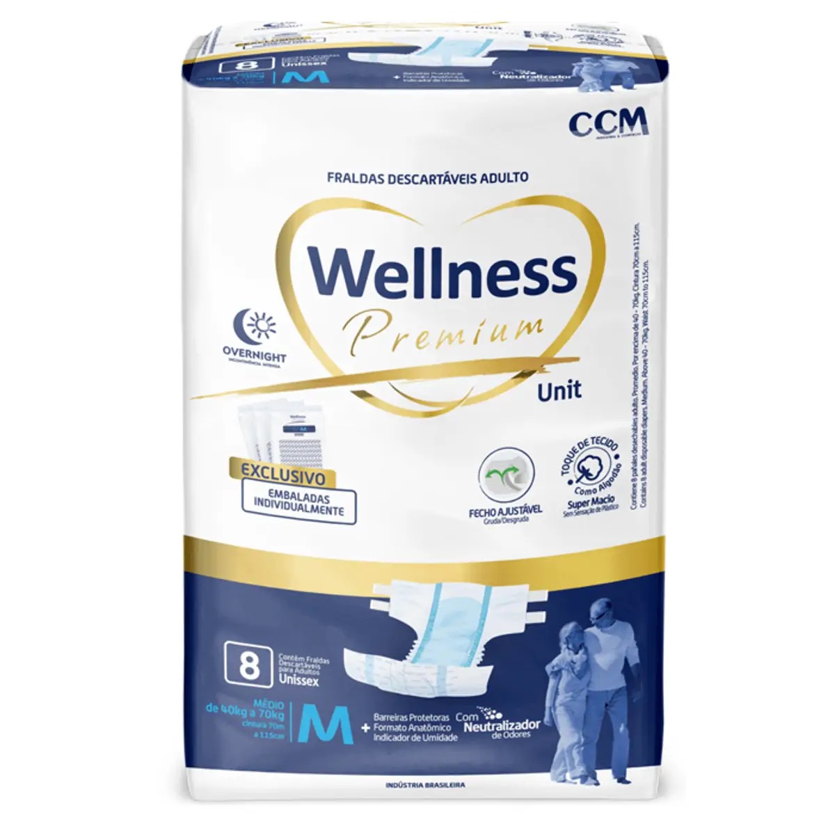 Wellness Premium Fralda Ger M C/08 Und