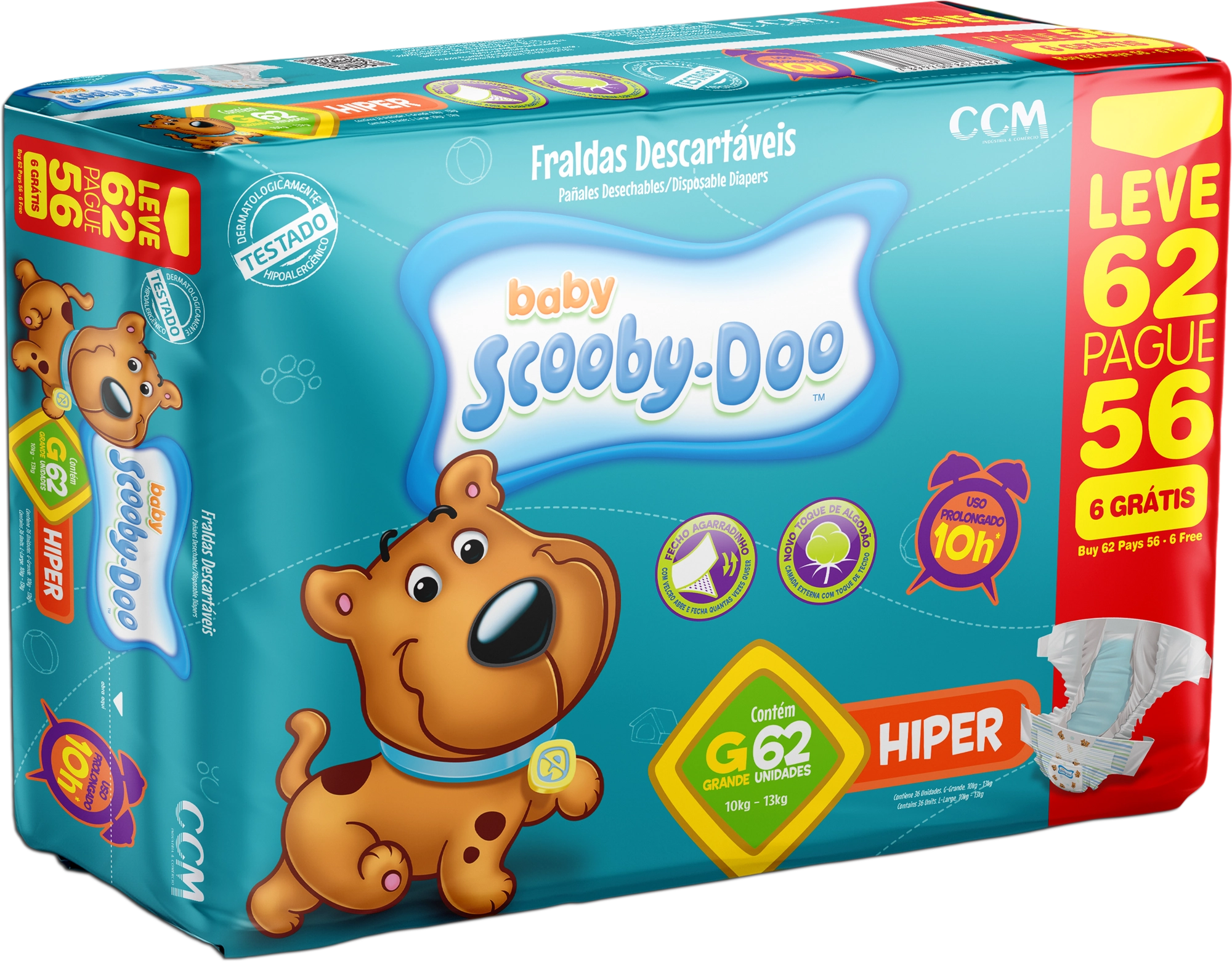 Fralda Scooby Doo Hiper G 56 6 Und Gratis