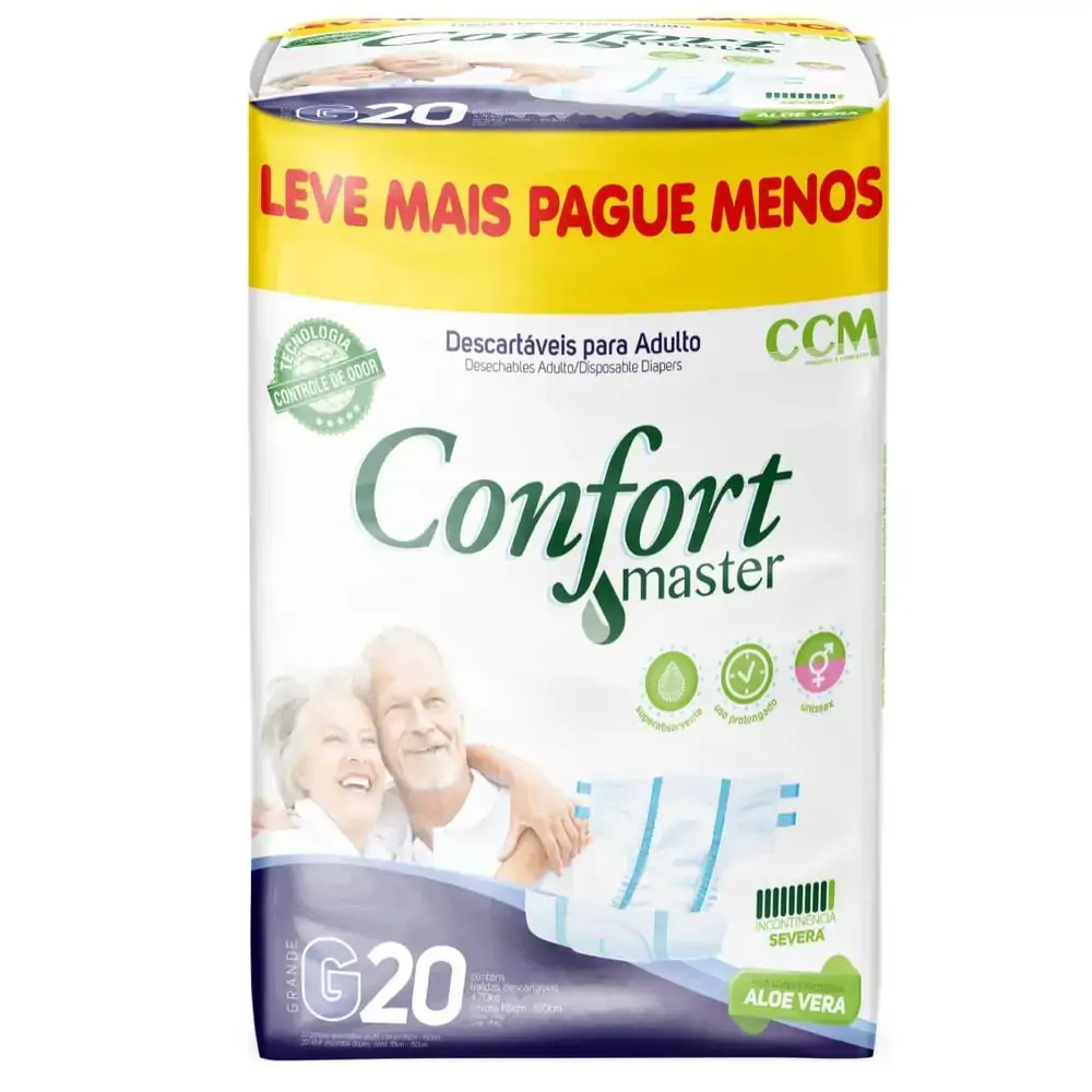 Fralda Geriátrica Confort Master - Tamanho G - Com 20 Unidades